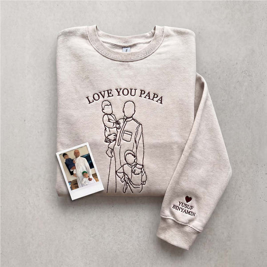 Personalised Family Portrait - Fathers Day Hoodie