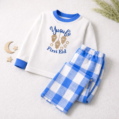 My First Eid Kids Checkered Pyjama Set