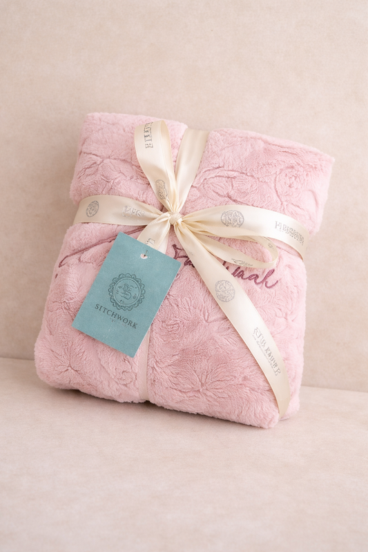 Personalised Pink Lightweight Fleece Blanket