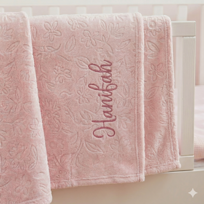 Personalised Pink Lightweight Fleece Blanket