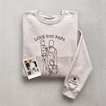 Personalised Family Portrait - Fathers Day Hoodie