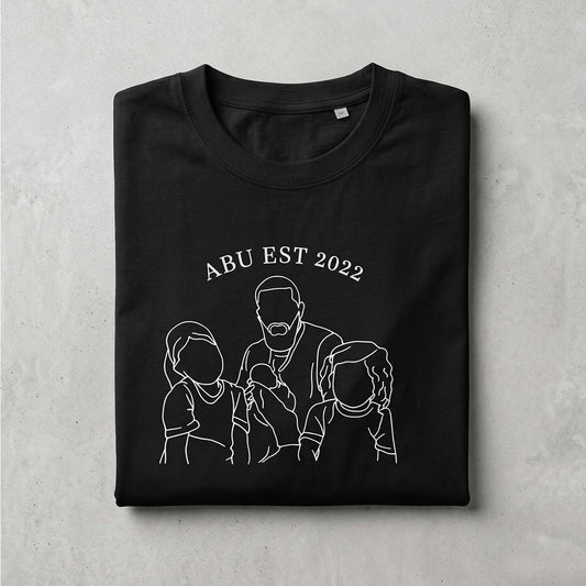 Personalised Family Portrait - Fathers Day T-Shirt