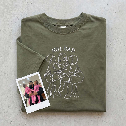 Personalised Family Portrait - Fathers Day T-Shirt