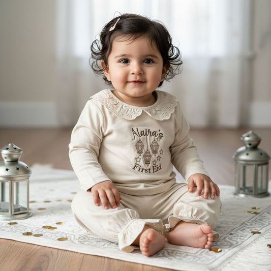 My First Eid Girls Frill Pyjama Set