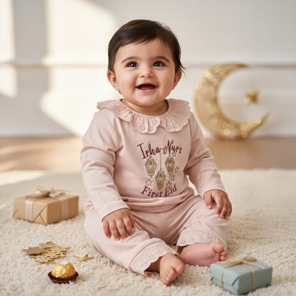 My First Eid Girls Frill Pyjama Set